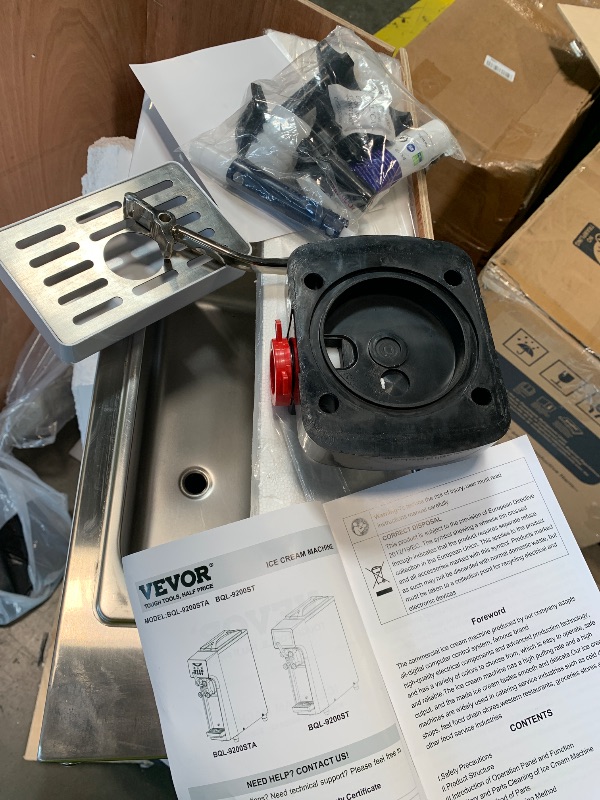 Photo 1 of ***UPDATED 6/19*** VEVOR Commercial Ice Cream Machine, 1000W Single Flavor Soft Serve Ice Cream Maker, 10.6 QT/H Yield, 4L Hopper & 1.6L Cylinder, Touch Screen, Auto Clean & Pre-Cooling, Countertop Restaurant Snack Bar