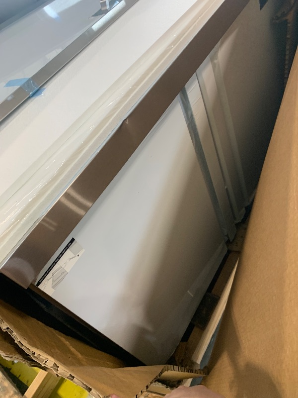 Photo 1 of ***ITEM IS DAMAGED*** ***PICK UP WITH TRUCK*** FSE 18 Pan 2-Door Mega-Top Sandwich Prep Table, 48-3/8" W, Stainless Steel/Aluminum, 7.2 Cu Ft, 33-40°F Temp Range, 1/6 Pan Size, Rear-Mounted Compressor, Cutting Board, Casters, 115V