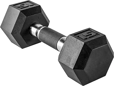 Photo 1 of ** only 1**
CAP Barbell 15 LB Rubber Coated Hex Dumbbell Hand Weight with Padded Grip - Comfort Grip