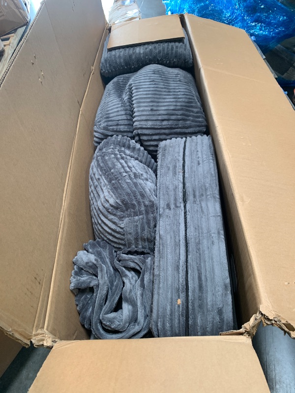 Photo 1 of ***FINAL SALE NO RETURN***Homes: Inside + Out Reese Modern Plush Chenille Couch with Side Pockets, Cup Holders and USB Ports, Wooden Comfortable Sofa for Living Room, Bedroom and Office, Dark Grey