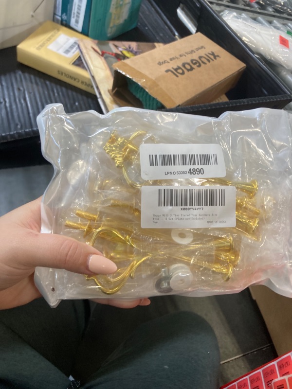 Photo 1 of *** ONLY HARDWARE PLATE NOT INCLUDED** Happy Will 3 Tier Tiered Tray Hardware Kits Fruit Cake Plate Handle Fitting Hardware Rod Dessert Stand Holder Golden Crown 5 Set?Plate not Included?