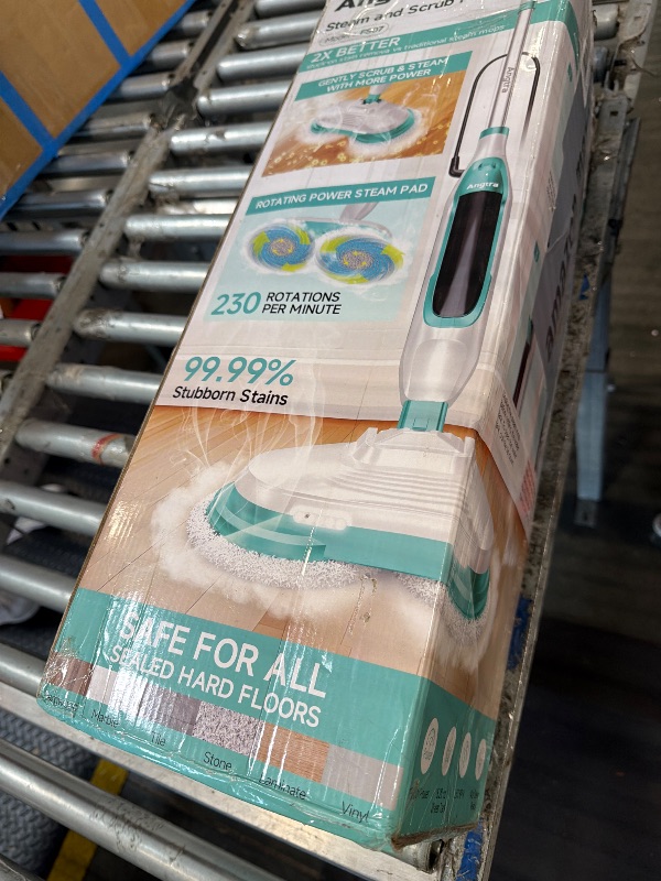Photo 1 of ***SHUTS OFF RANDOMLY*** Angtra Scrubbing Steam Mop with Rotating Mop Pads, All-in-One Hard Floor Cleaner with LED Headlights