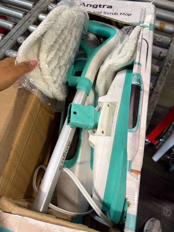 Photo 1 of ***SHUTS OFF RANDOMLY*** Angtra Scrubbing Steam Mop with Rotating Mop Pads, All-in-One Hard Floor Cleaner with LED Headlights