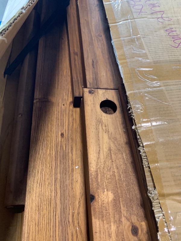 Photo 1 of ***PARTIAL SET - NO HARDWARE*** LITTLE TREE 63" Long Large Wood Desks, Solid Wood Office Desk, Farmhouse Executive Computer Desk, Home Office Workstaticon, Work Writing Table, Rustic Brown
