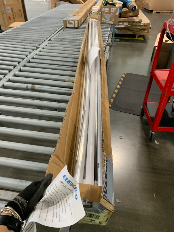 Photo 1 of *** MINOR DAMAGE SOME DENTED *** ELEKICO 5 Pack Super Bright 100w 8ft Led Shop Light, 15000lm 5000k V Shape 8' Led Shop Lights 8ft, Linkable 96" 8 Foot Shop Lights for Garage Workshop Shop Warehouse Lighting