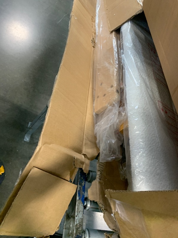 Photo 1 of - [ ] ***AS IS / NO RETURNS - SALE FINAL - FOR PARTS ONLY*** GarveeHome Full Size Boucle Bed Frame with Headboard and LED Lights, Upholstered Platform Bed Frame with Charging Station and 2-Tier Storage Shelves, No Box Spring Needed, Easy Assembly, White