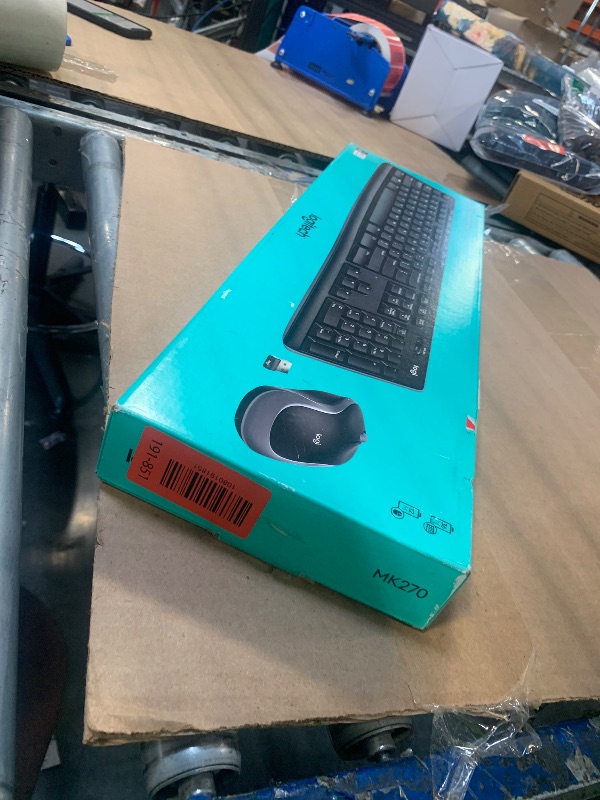 Photo 1 of ** MISSING MOUSSE** Logitech MK270 Wireless Keyboard and Mouse Combo for Windows, 2.4 GHz Wireless, Compact Mouse, 8 Multimedia and Shortcut Keys, 2-Year Battery Life, for PC, Laptop - Black