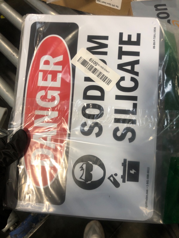 Photo 1 of (2 Pack) Sodium Silicate OSHA Danger Sign 10 Inch X 7 Inch Plastic Sign, Weather Resistant, UV Protected for Workplace, Business, and Construction Site, Made in the USA
