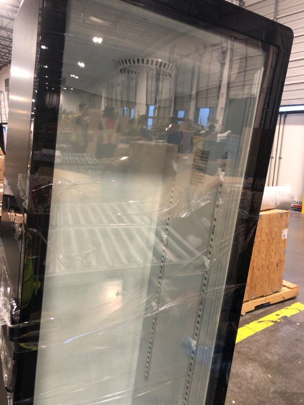 Photo 1 of ** DAMAGE CHECK PHOTO** NO RETURNS FINAL SALE** KoolMore 23 in. One Glass Door Commercial Display Merchandiser Refrigerator Cooler in Black, ETL Listed, 10 cu. ft. (KM-MDR-1GD-10C)
