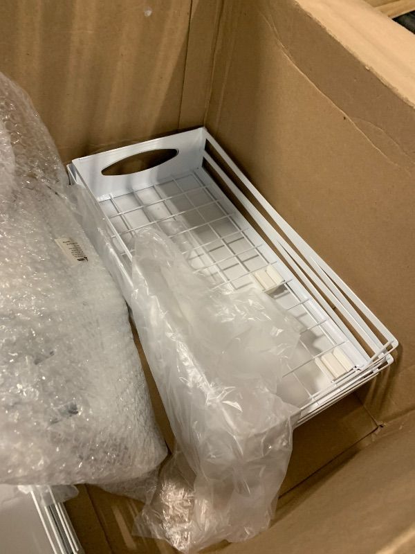 View 4 of ***UPDATED 7/5 AS IS/ NO RETURNS - SALE FINAL - FOR PARTS ONLY***Fabutier Under Sink Organizer, 2 Pack Cabinet Organizer for Kitchen, Height Adjustable Pull Out Heavy Duty 2 Tier Metal Under Sink Storage for Bathroom Pantry (White, 2 Pack)