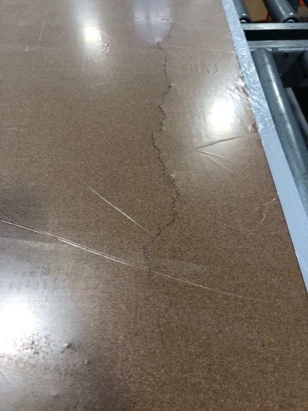 Photo 1 of *** MINOR DAMAGES SMALL CRACKS *** VIZ-PRO Large Cork Bulletin Board, 96 X 48 Inches, Wall-Mounted Corkboard with Silver Aluminium Frame for School, Office, and Home 8' X 4'