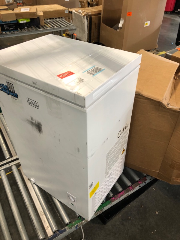 Photo 1 of *** MINOR DAMAGE MAKRS*** BLACK+DECKER 2.7 Cu. Ft. Compact Chest Freezer, Deep Freezer Holds Up To 94.5 Lbs. of Frozen Food, Removable Storage Basket, BCFK276, White