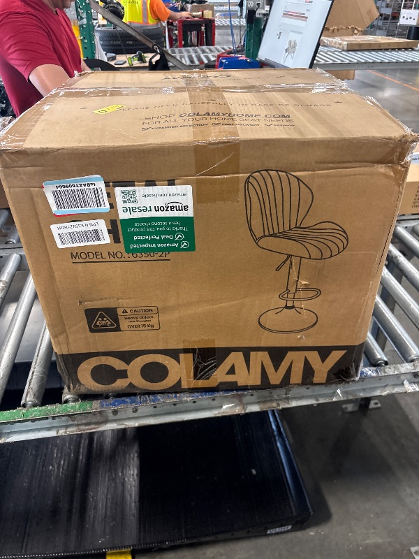 Photo 1 of ***PARTIAL SET, SEE NOTES *** COLAMY Bar Stools Set of 4, Modern Swivel Bar Chairs, Adjustable Faux Leather Upholstered Barstools Counter Height with High Backrest for Bar, Kitchen Island, Dining Room, Beige