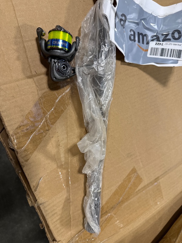 Photo 1 of ***MINOR DAMAGED WITH MISSING PARTS*** Lew's Crappie Thunder Spinning Reel and Fishing Rod Combo, 12-Foot 2-Piece Graphite Blank, Size 75 Reel, Right or Left-Hand Retrieve, Crappie Thunder Green