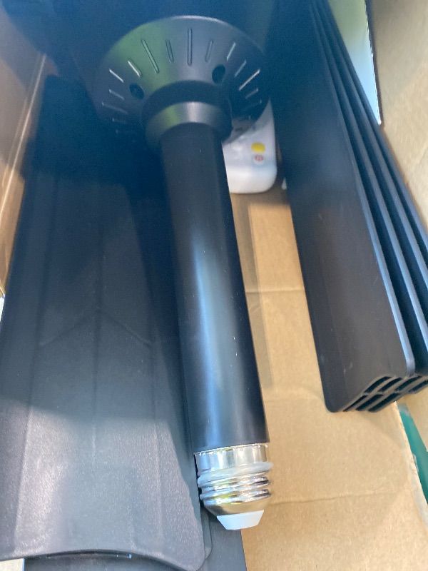 Photo 1 of **MISSING PARTS**
NWOP 28 Inch Socket Fan Light with Remote Control, Screw in E26/E27 Ceiling Fan with LED Light, 3000-6000K Adjustable Color Temp, 6 Speeds, Timer, for Bedroom Kitchen Living Room Garage, Black