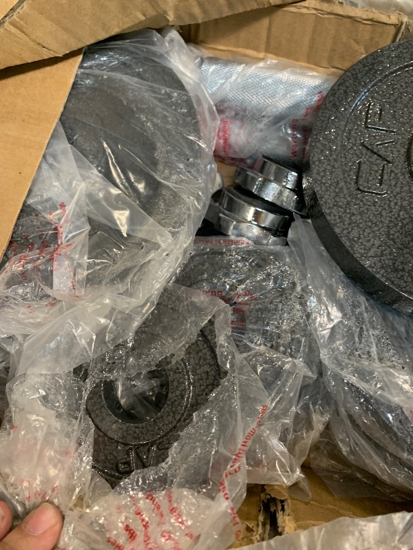 Photo 1 of ***BOX 1 OF 2***CAP Barbell 52.5-Pound Adjustable Dumbbell Weight (Pair), chrome finish