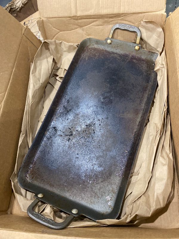 View 3 of [HEAVILY USED] Anolon Advanced Home Hard Anodized Nonstick Double Burner Griddle, 10 Inch x 18 Inch, Onyx