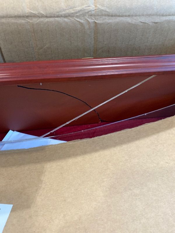 Photo 1 of [MAJOR DAMAGE] 43" / Display Case Wall Rack Cabinet w/UV Protection, Lock, GN18(RED) (Mahogany)