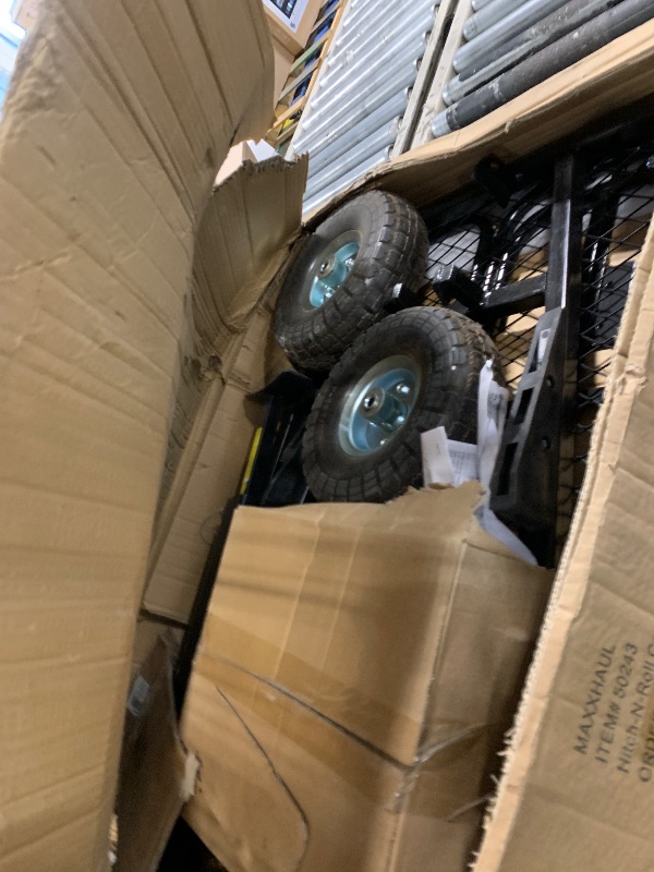 View 3 of ***MISSING PARTS *** MaxxHaul 50243 Foldable Hitch N Roll Cargo Carrier Cart With Quick Detachable Basket Rack With 10 inch Flat Free Tires for Home Camp Travel Ranch SUV Up to 400 lb. Capacity
