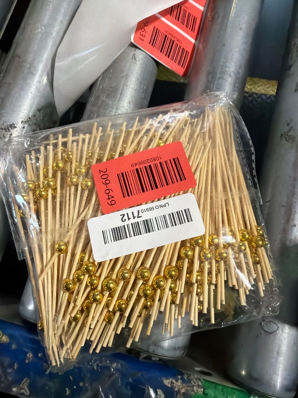 Photo 1 of [300PCS] Cocktail Picks, Fancy Toothpicks for Appetizers Drinks Food Fruit, 4.7 IN Long Decorative Bamboo Skewers, Gold Pearl Wooden Garnish Sticks for Charcuterie Boards Accessories Party Supplies
