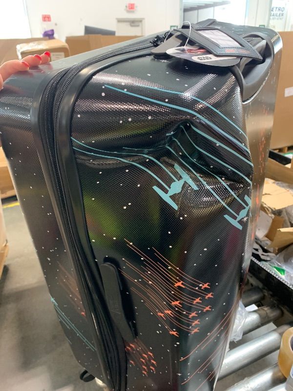 Photo 1 of ***DAMAGE SEE PICTURES**** American Tourister Star Wars Hardside Spinner Wheel Luggage, Galaxy, Checked-Large 28-Inch