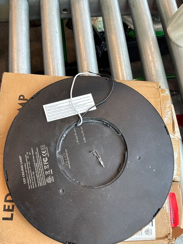 Photo 1 of [Used and missing mount plate] Fairdeer 2 Pack LED Flush Mount Ceiling Light,12Inch 24W,3000K/3500K/4000K/5000K/6500K 5 Color Temperatures Ceiling Light Fixture for Kitchen Porch Hallway Bedroom Bathroom and Closet,Black