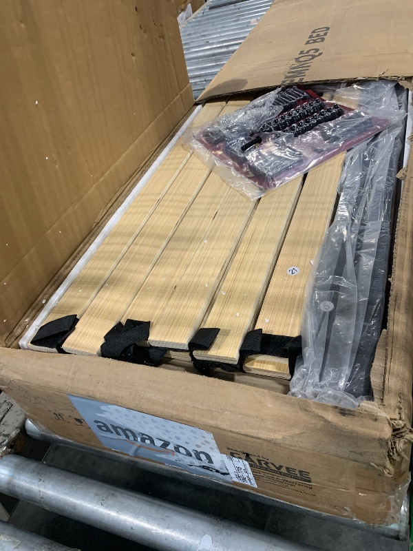 Photo 1 of **SIMILAR ITE MS**Garvee Queen Size Rattan Bed Frame, Bohemian Queen Rattan Bed Frame with Natural Headboard, Platform Queen Size Bed with Wooden Legs, LED Lights, No Box Spring Needed