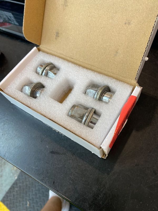 Photo 1 of [DAMAGED] TAGMORE M12x1.5 Acorn Cone Seat Wheel Lock Set, Chrome Lug Nuts, 13/16 Key Hex, 4 PCS Locks and 1 Key