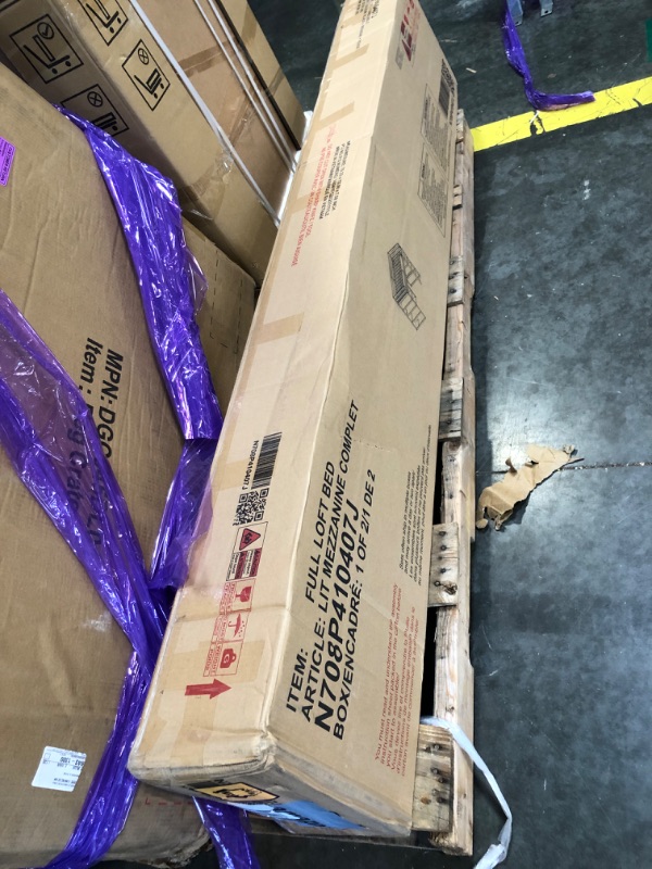Photo 1 of ****** AS IS ALL SALES FINAL  NO RETURNS ****** ***Missing 1 BOX*** DNYN Gaming Loft Bed with Built-in Desk and Storage Shelves for Teens/Adults Bedroom, Space-Saving Full Size Wooden Bed Frame with LED & Side Race, No Box Spring Needed