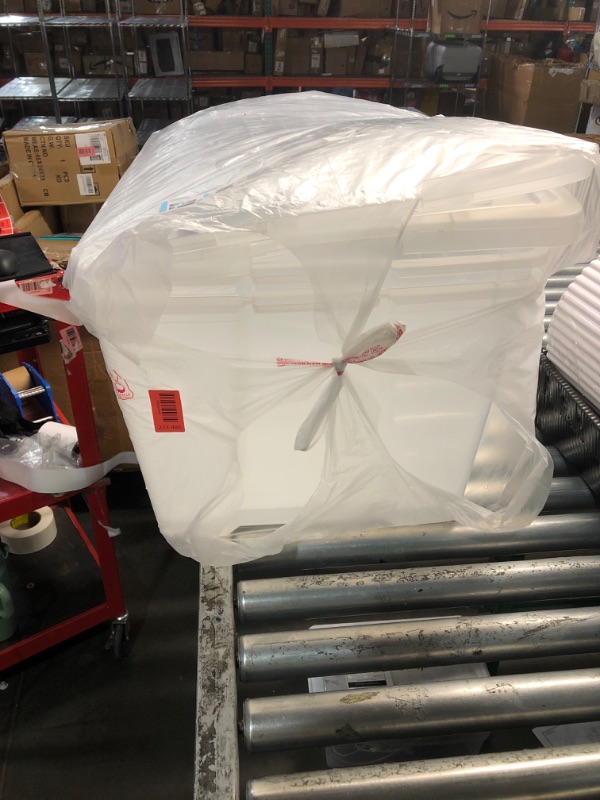 Photo 1 of ** PARTS ONLY SOME PIECES DAMAGED**
IRIS USA 94 Qt Storage Bins with Lids, 2-Pack Clear