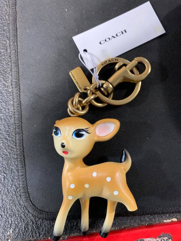 View 2 of **EAR DAMAGED**Coach Small Deer Bag Charm B4/Tan