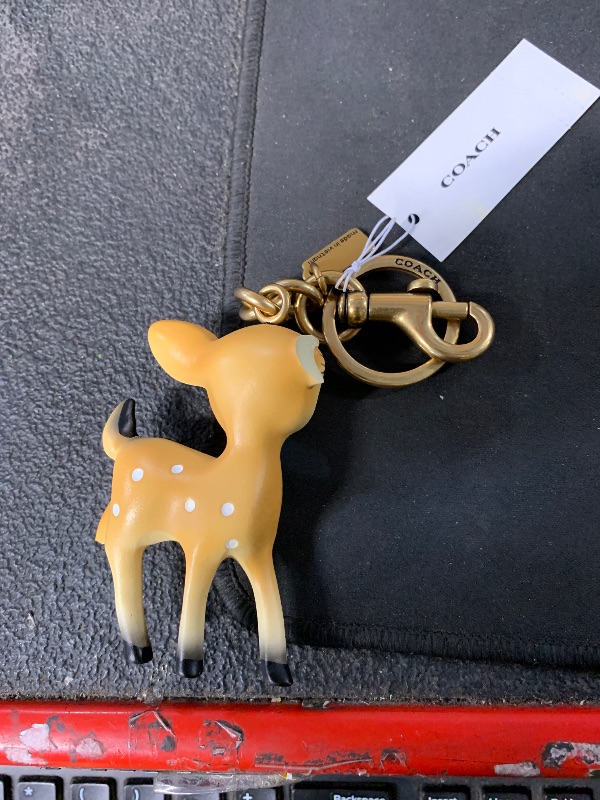 View 3 of **EAR DAMAGED**Coach Small Deer Bag Charm B4/Tan