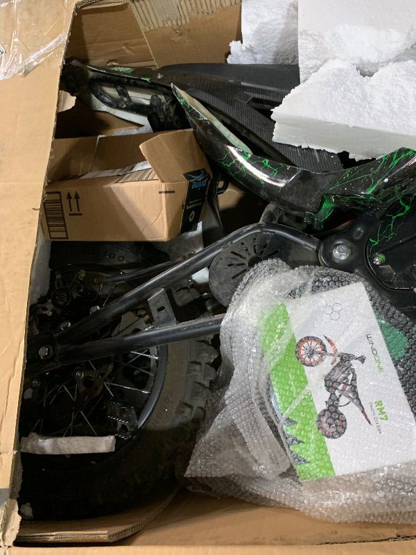 Photo 1 of ***PARTIAL SET - PRICE ADJUSTED******MISSING PARTS******DAMAGED - SEE NOTES/PICTURES***Windone RM7 Electric Dirt Bike - 2200W, 37MPH, 45-Mile Range, Green