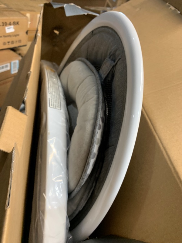 View 2 of ***MISSING POWER CORD*** Munchkin Electric Baby Swing with Vibration - Portable Swing for Newborn and Infant, Bluetooth-Enabled Smart Seat with Music, Motion, and Sounds, Light Grey