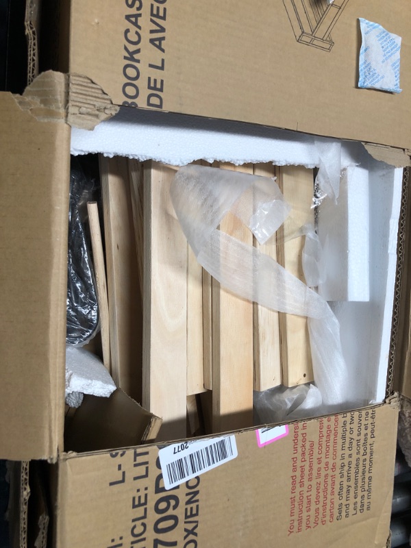 View 2 of ***MISSING PARTS***Merax L-Shaped Twin Bed Frame with Trundle and Storage - Grey