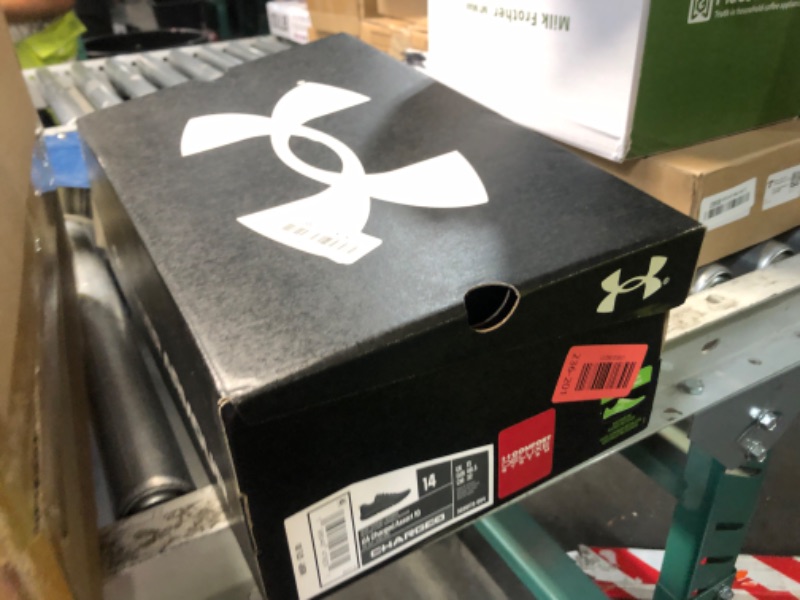 Photo 1 of ** damage** see pictures**Under Armour Men's Charged Assert 10 Running Shoes - Black, Size 14