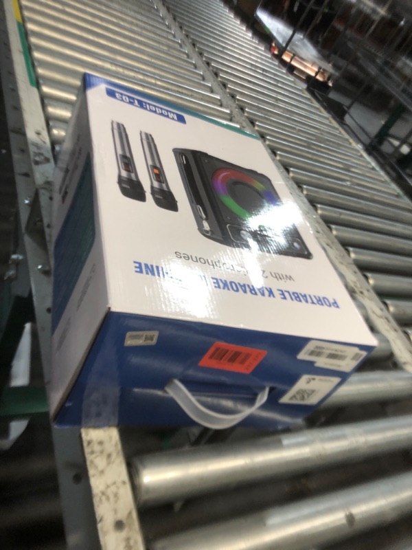View 2 of ***FACTORY SEALED - 
VOSOCO Karaoke Machine - Bluetooth Speaker with 2 Wireless Mics