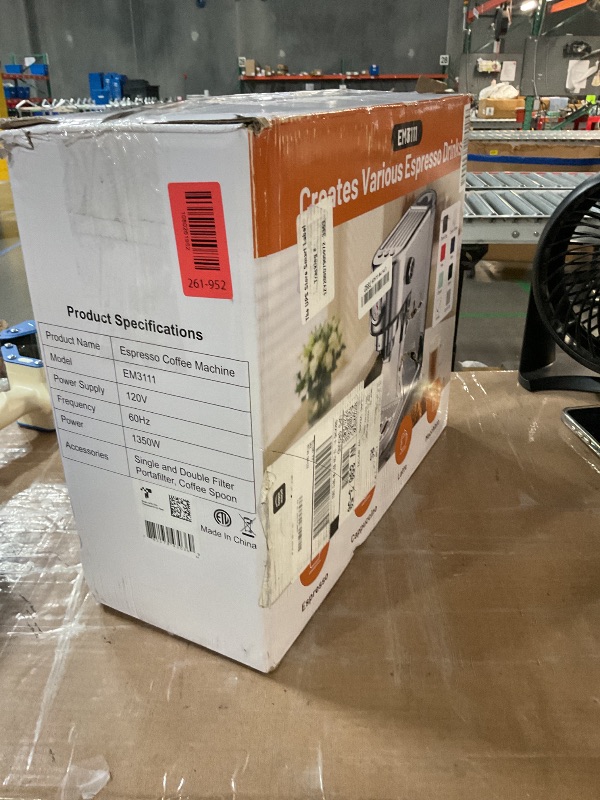 Photo 1 of ***LIKE NEW/OPEN BOX***
atatix Espresso Machine, 20 Bar Pressure, White