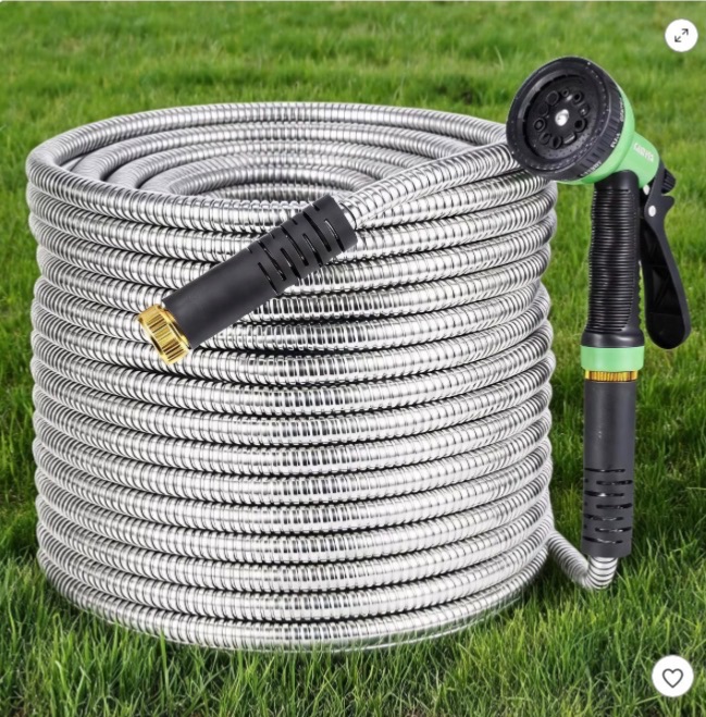 Photo 1 of ***STOCK IMAGE FOR REFERENCE***
50FT Heavy Duty Stainless Steel Garden Water Hose with Spray Nozzle/ Non-Expandable Metal Hose/ Outdoor Pipe for Garden Watering&Car Washing