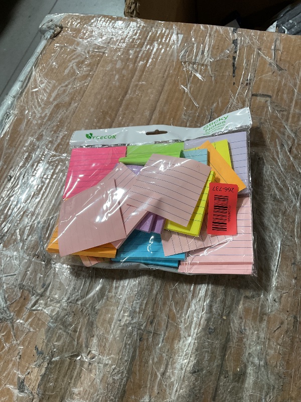 Photo 1 of (18 Pads) Lined Sticky Notes 3x3 in Bright Ruled Post Stickies Colorful Super Sticking Power Memo Pads