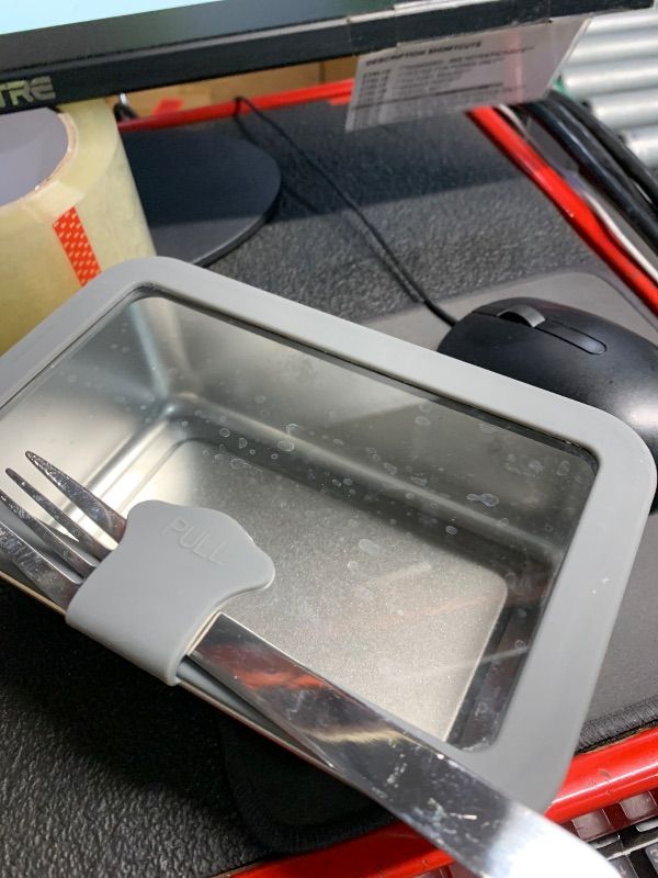 Photo 1 of ***STOCK PHOTO FOR REFERENCE ONLY***Bakpoco Stainless Steel Bento Box for Kid, 33oz Leak-Proof Lunch Box Containers with Adjustable Divider, Microwave-Safe, Metal Lunchbox for School Travel