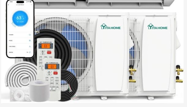 Photo 1 of ***LOWER UNIT ONLY*** YITAHOME 18000 BTU Mini Split AC/Heating System 19 SEER2 9000 BTU*2 Set