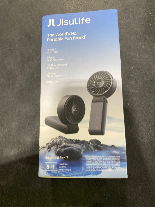 View 2 of *** check comments***     JISULIFE Portable Handheld Fan Life7 Black 5000mAh