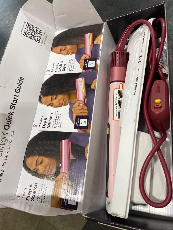Photo 1 of Shark SilkiPro Air Straightener & Blow Dryer, Flat Iron, Rose, HT400PK