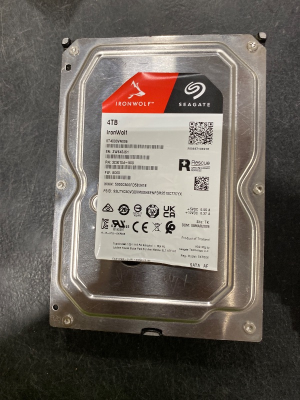 Photo 1 of Seagate IronWolf 4TB NAS Internal Hard Drive