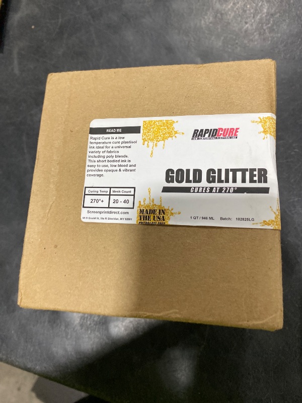 Photo 1 of Screen Print Direct Rapid Cure Gold Glitter Plastisol Ink, Quart