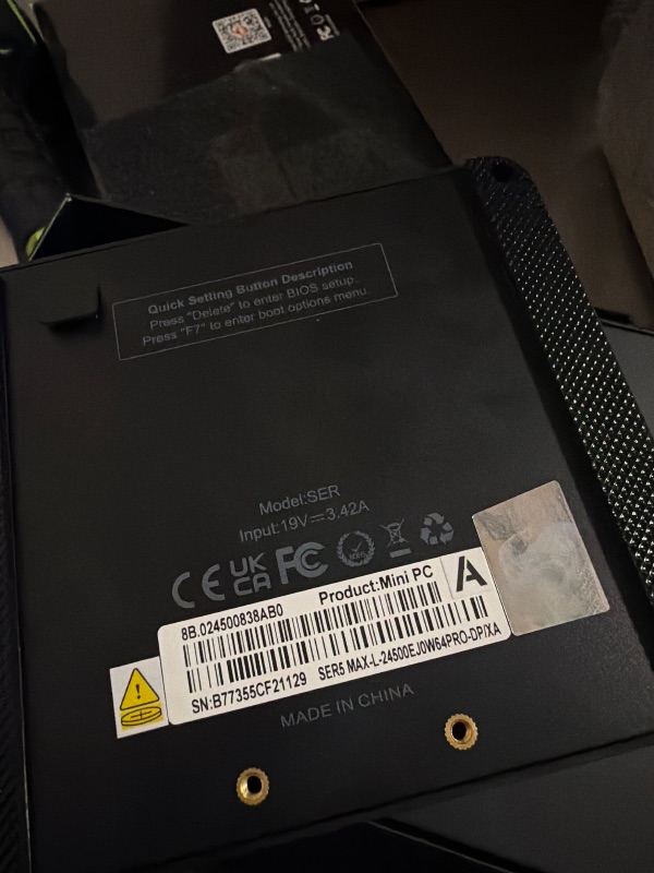 Photo 2 of Beelink SEI Mini PC - Ryzen 7 7735HS, 24GB RAM, 500GB SSD