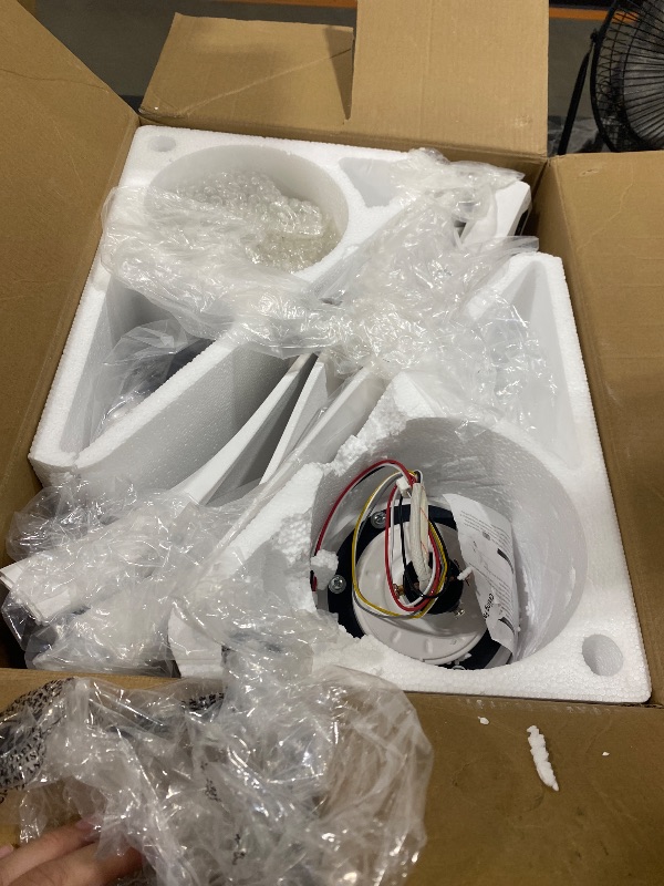 Photo 1 of Roomratv 42-Inch Modern White Ceiling Fan with Light and Remote