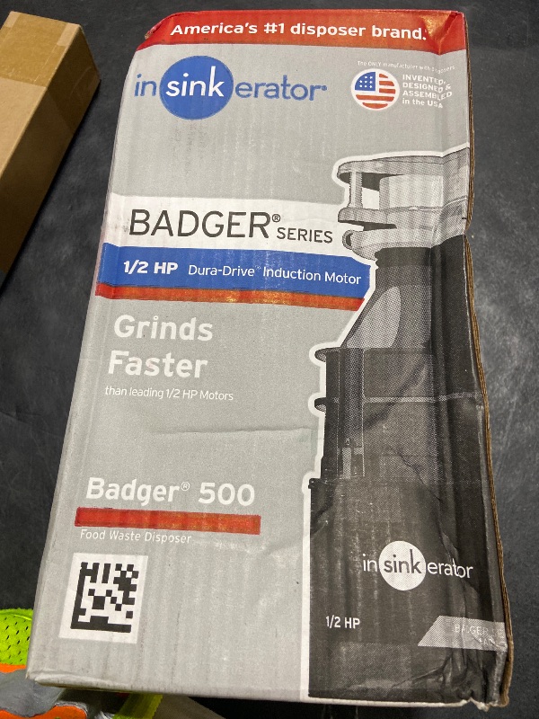 Photo 1 of InSinkErator Badger 500, 1/2 HP Continuous Feed Kitchen Garbage Disposal, Badger Series BADGER 500