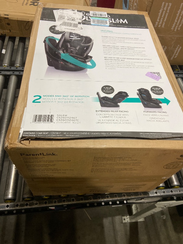 Photo 1 of Evenflo Revolve360 Slim 2-in-1 Rotational Car Seat with Quick Clean Cover (Salem Black)